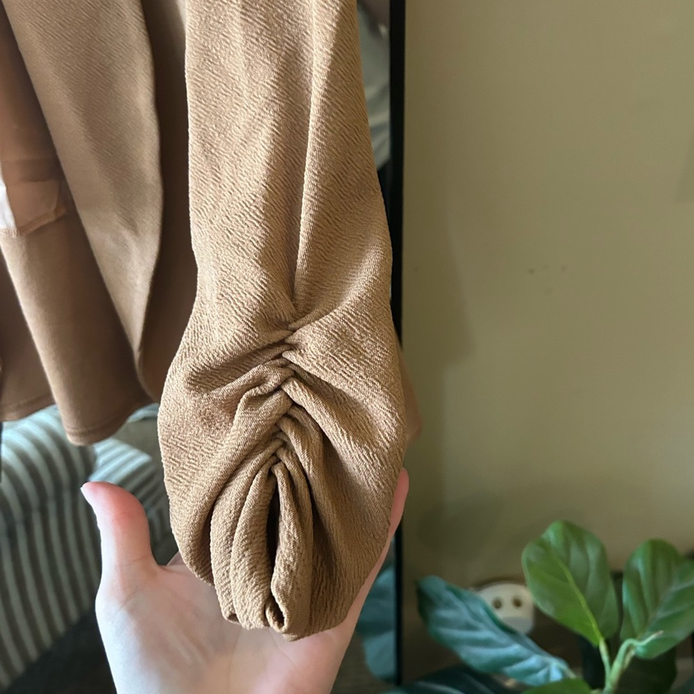 Tan Women's Open-front Blazer - Picture 2 of 3